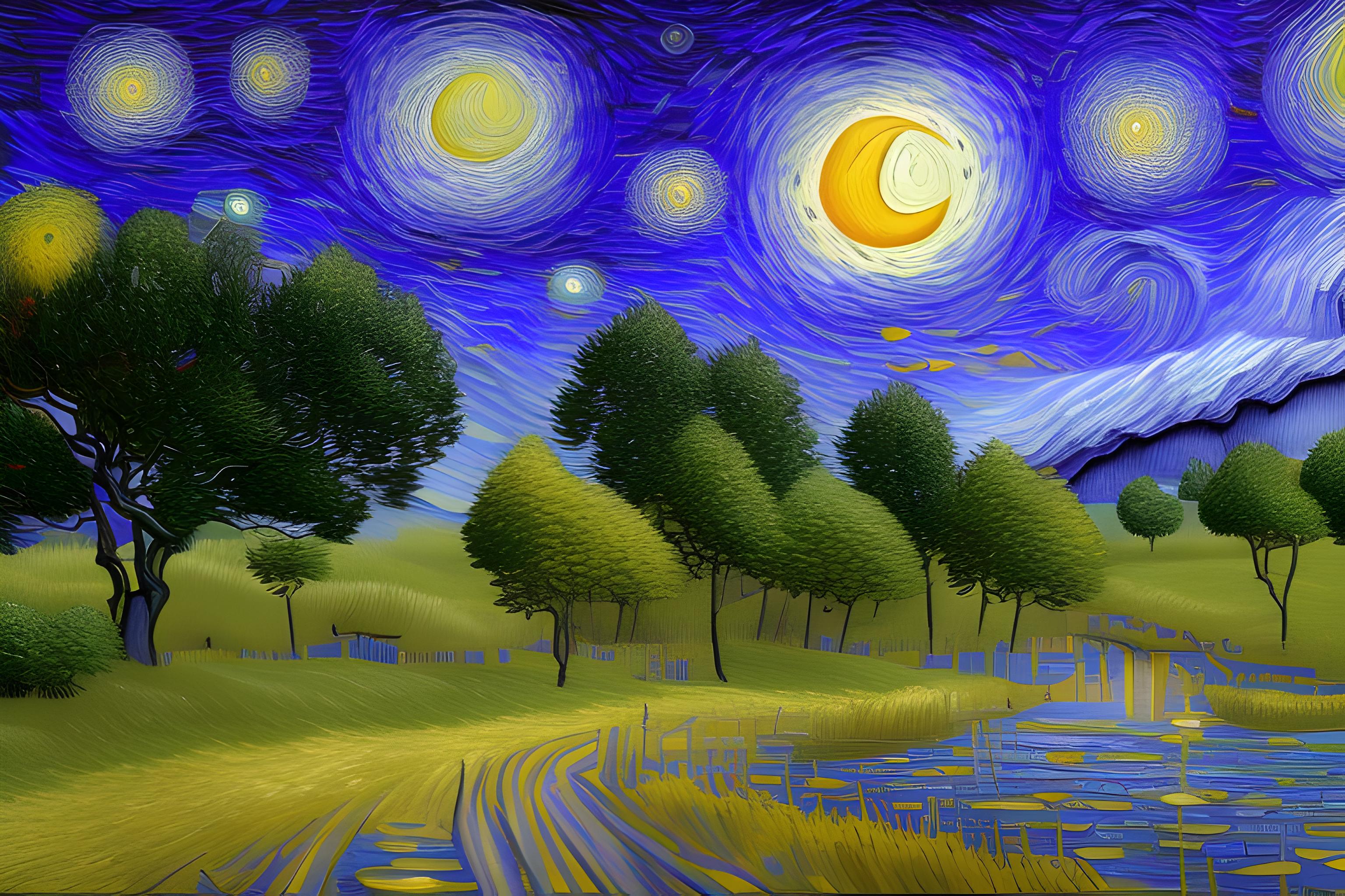 Berserk sit down with van gogh starry night 
